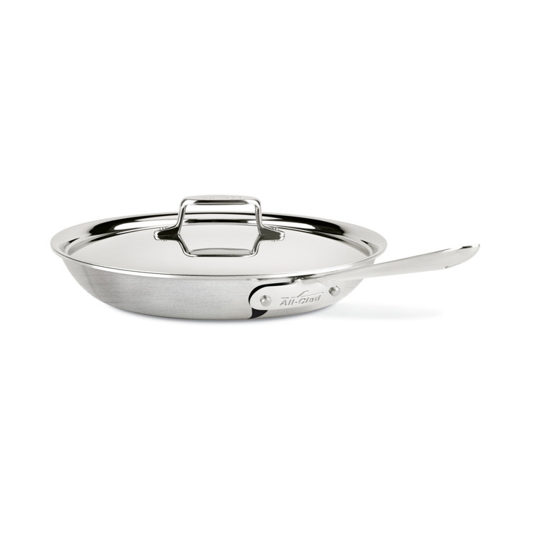 AllClad D5 Stainless Brushed 12" Stainless Steel Frying Pan with Lid